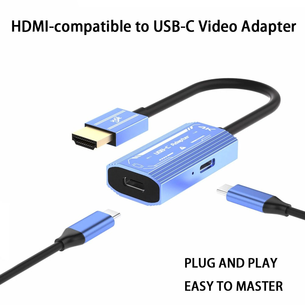 Smart Home Pc - HDMI対応USB-Cビデオアダプター 4K@60Hz HD信号入力コンバーター PC・ノートパソコン用 Xreal Air、Rokid