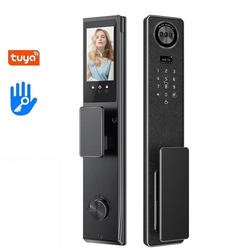 Smart Home - Tuya WiFi スマートドアロック、家庭用生体認証指紋ロック、キーパッドパスワード電子ロック、盗難防止フロントドアセキュリティロック