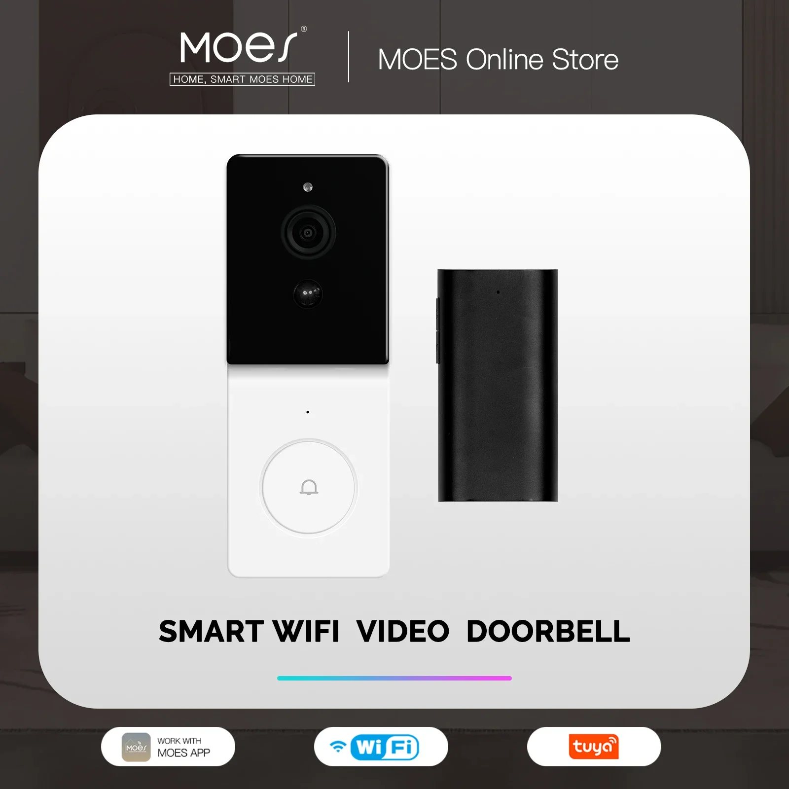 Smart Home Video Doorbell Enhanced Security With Smart Doorbell - MOES Tuya スマートWiFiビデオドアベルカメラ、双方向音声インターコム、ナイトビジョン、ワイヤレスドア製品、ホームセキュリティ