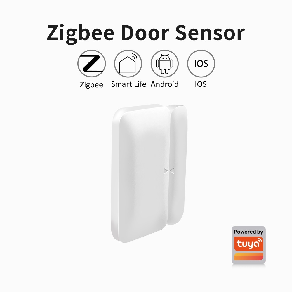 Smart Home Ecosystems - Tuya Zigbee ワイヤレスドア窓センサーミニスマートホームワイヤレスドア検出器ドア開閉警報システム Alexa 用