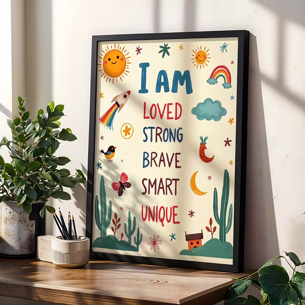 Smart Home Poster - カラフルな「I Am Loved Strong Brave Smart