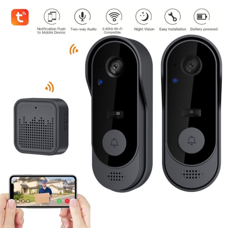 Smart Home Video Doorbell Enhanced Security With Smart Doorbell - Tuya WIFI カメラドアベル HD ビデオインターホン屋外ワイヤレス防水ドアベルセキュリティ保護 IR