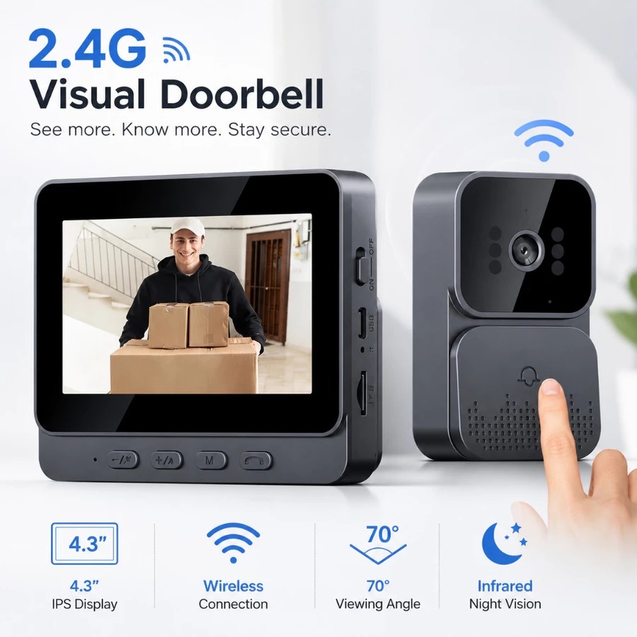 Smart Home Video Doorphone Ezviz - ﻿ ドアベルカメラ スマートホーム ワイヤレス 4G ビデオインターホンカメラ