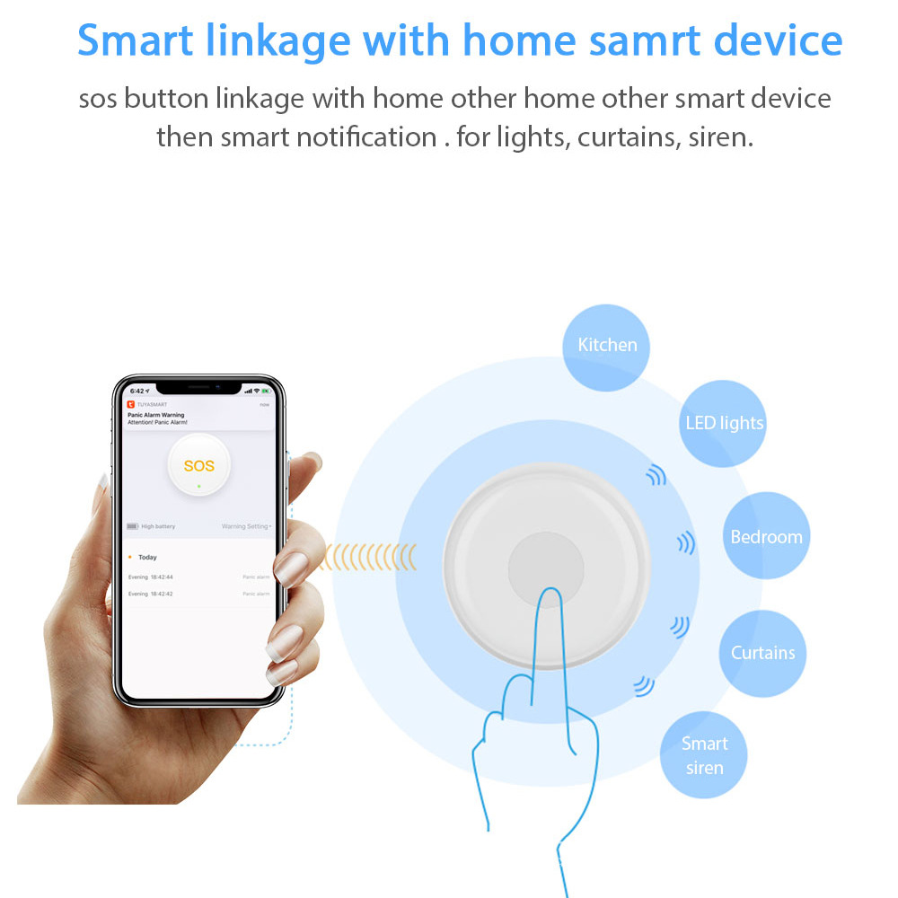 Smart Elderly Home - ワイヤレスパニックボタン Tuya オールドマン SOS インテリジェントアラート ZigBee