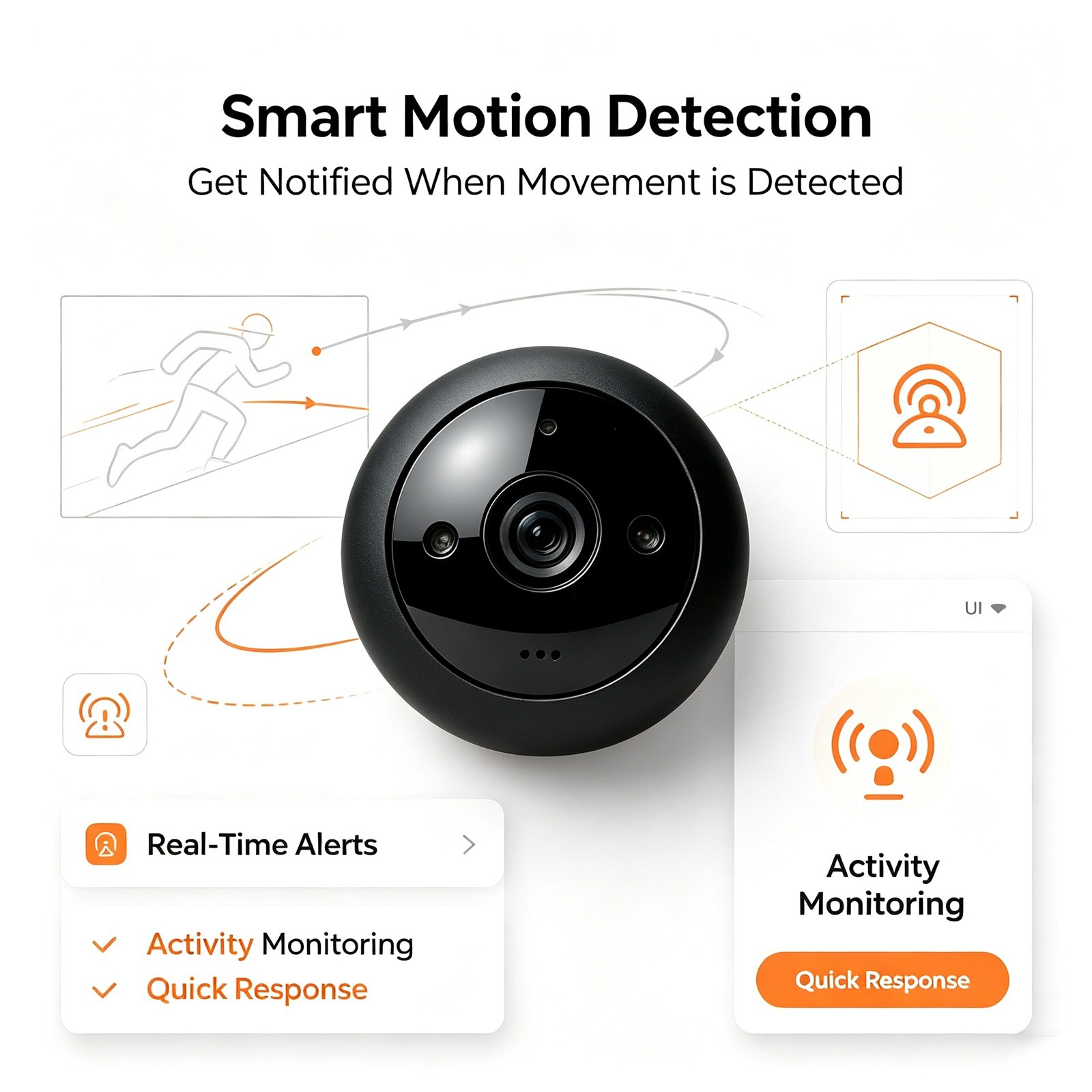 Smart Home Devices Images - WQ31 室内スマート監視モニタリング機器 リモートリアルタイム観測 動体検知によるスナップショット＆録画 ナイトビジョン 高画質モニタリング画像