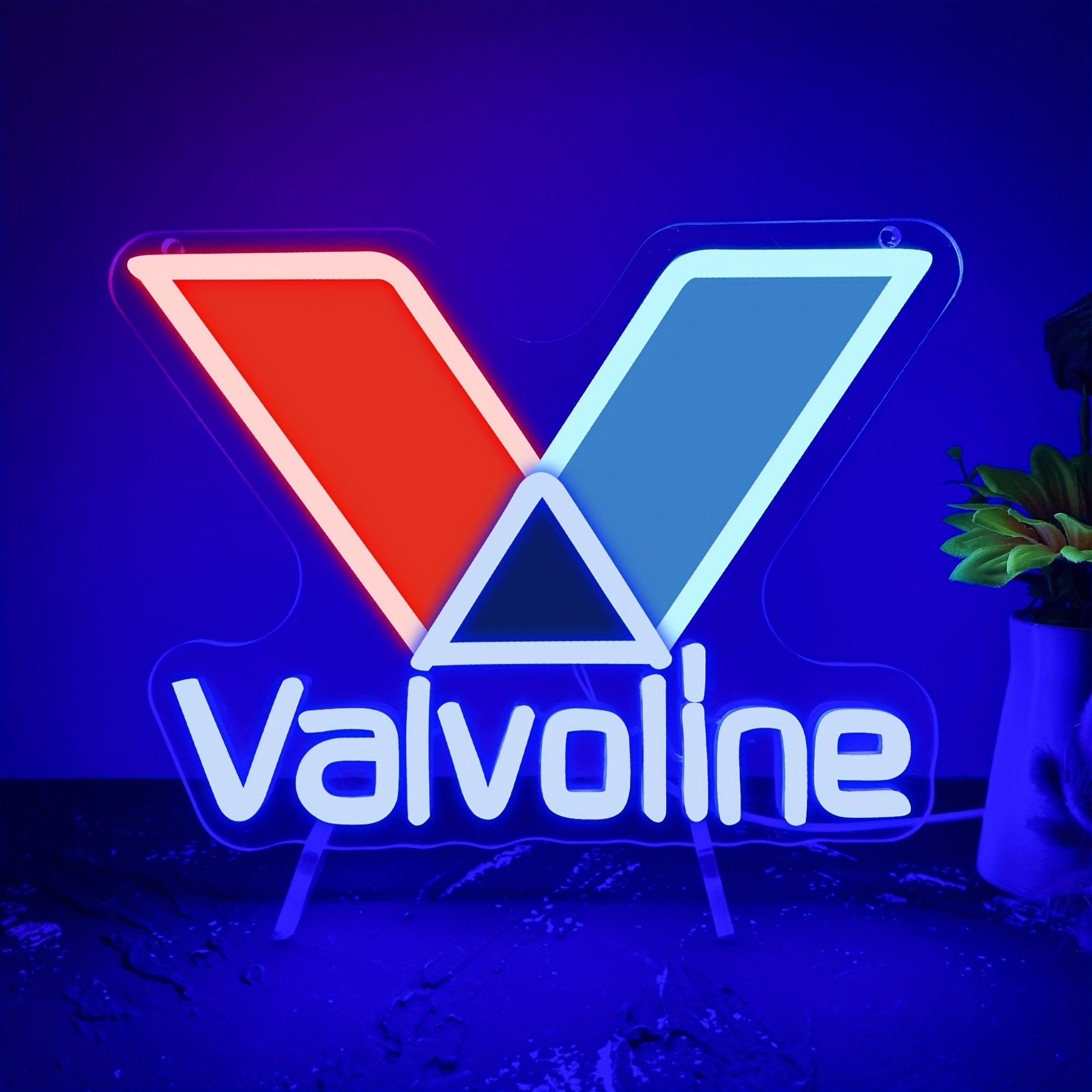 Smart Home Poster - Valvoline エンジンオイル ネオンサイン ガソリンスタンド パーソナライズされた LED