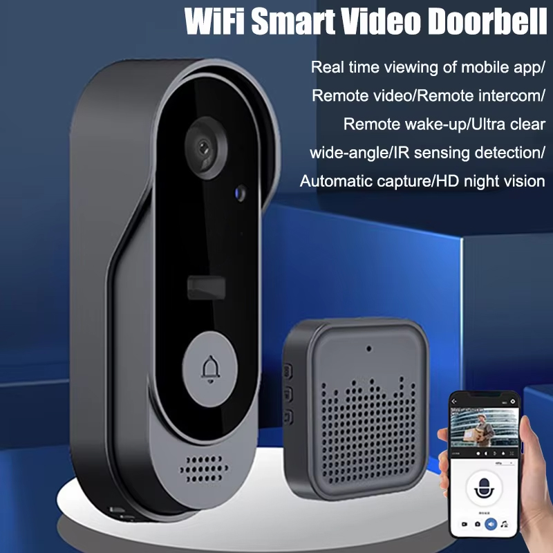 Smart Home Video Doorbell Enhanced Security With Smart Doorbell - Tuya ドアベルカメラワイヤレスバンドルドアベルスマートホーム WIFI HD 屋外ドアベルカメラセキュリティビデオインターホンナイトビジョン