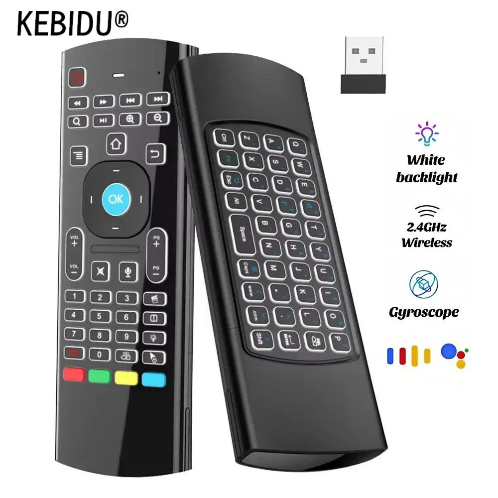 Smart Home Keyboard - 2.4GHz MX3 エアマウス ワイヤレスミニキーボード 音声バックライトコントローラー IR学習リモコン