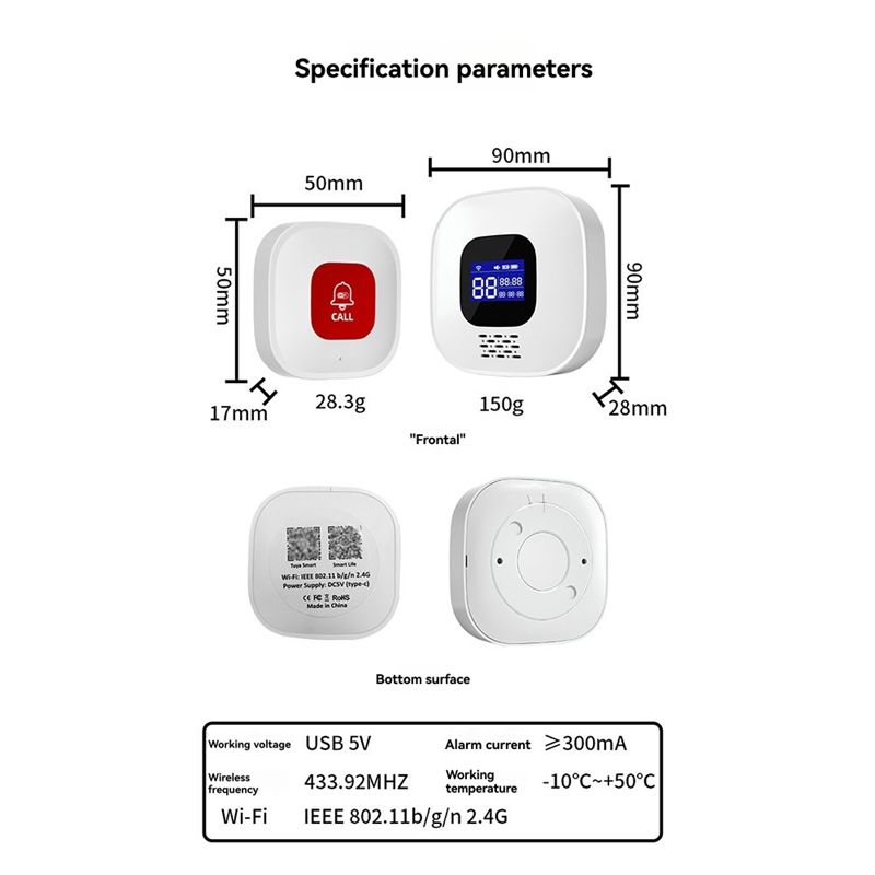 TuyaスマートWiFi緊急SOSアラートシステム、高齢者介 - Smart Elderly Home のレビューと価格