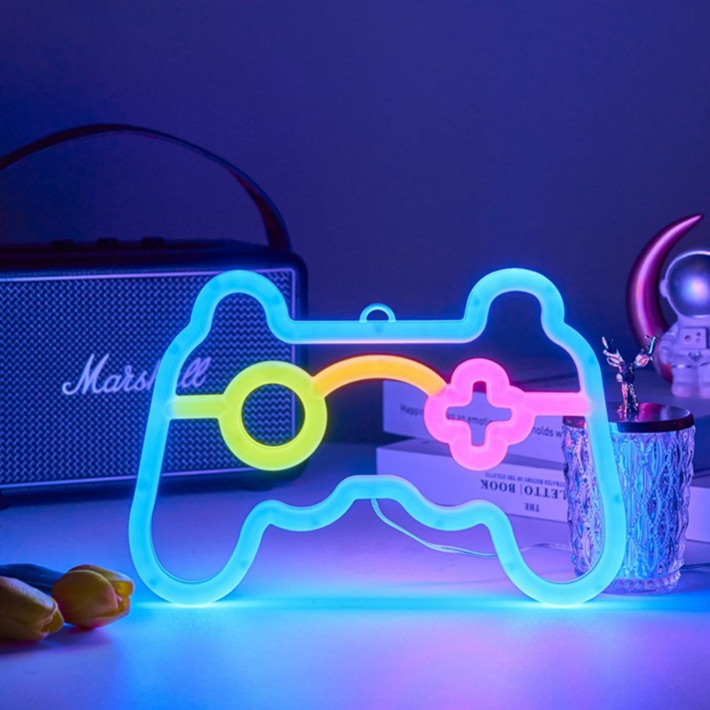 1個 USB給電式ゲームコントローラーネオンサインLEDライ - Smart Home Poster のレビューと価格