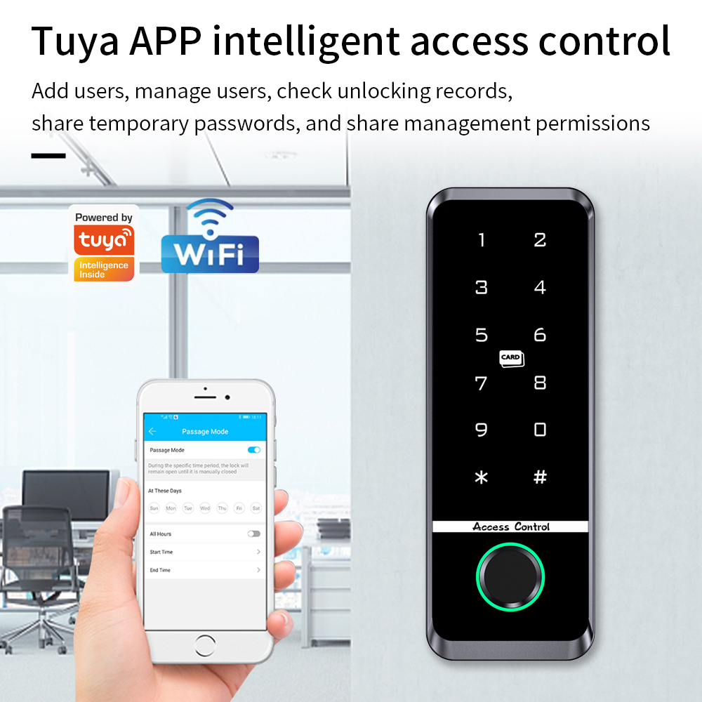 サポート Tuya アプリ電子指紋ロックオープナーアクセス制 - Smart Home Keyboard のレビューと価格