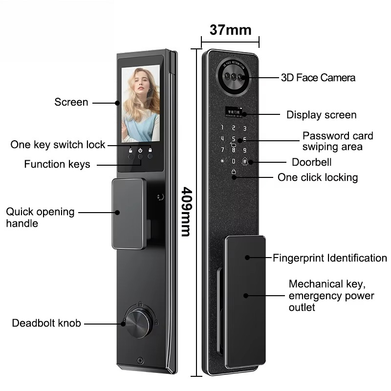 Tuya WiFi スマートドアロック、家庭用生体認証指紋ロ - Smart Home のレビューと価格