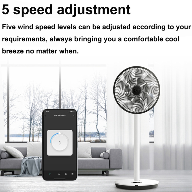 スマート Wifi ファンスイッチ 5 速度制御 EU シー - Smart Home のレビューと価格