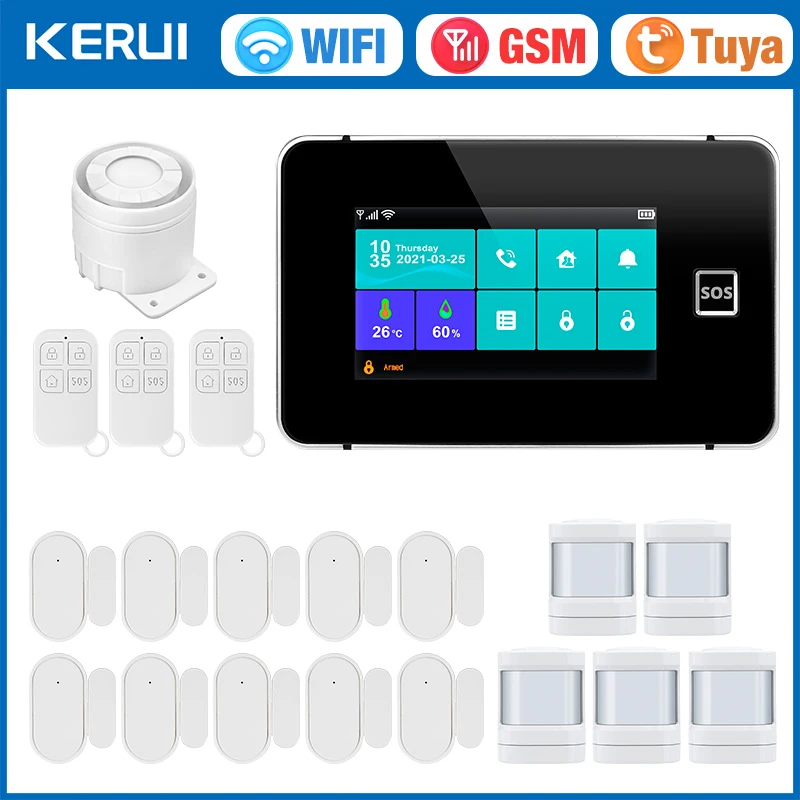 KERUI G60B WIFI GSM 警報システム 4.3 - Smart Home Ecosystems のレビューと価格