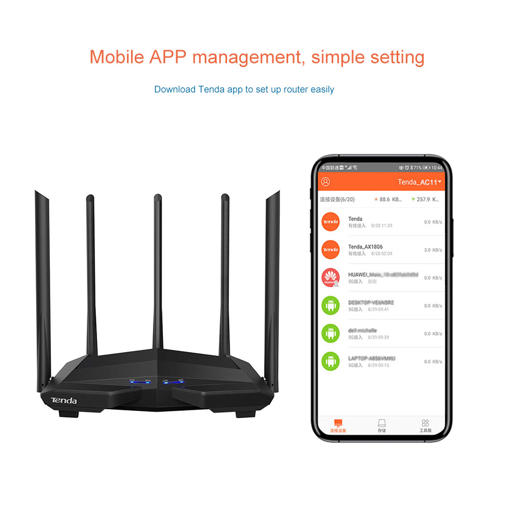 Tenda AC11 ギガビットWi-Fiルーター AC12 - Smart Home X10 のレビューと価格