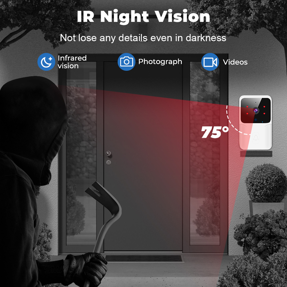 2027年型ワイヤレスビデオドアベルカメラ。Wi-Fi接続で - Smart Home Video Doorbell Enhanced Security With Smart Doorbell のレビューと価格