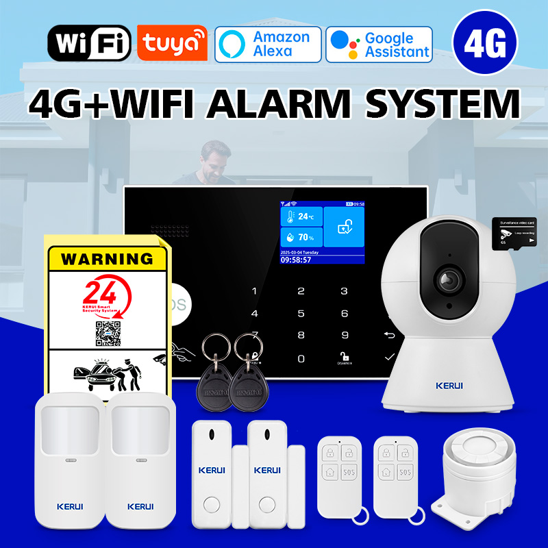 KERUI WiFi+4G ホームアラーム 温度/湿度表示付 - Smart Home Keyboard のレビューと価格