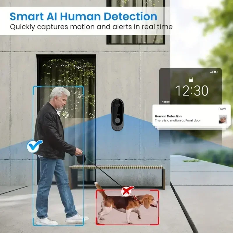 ビデオHDワイヤレス防水ドアベルカメラ、ナイトビジョン＆音声 - Smart Home Video Doorphone Ezviz のレビューと価格