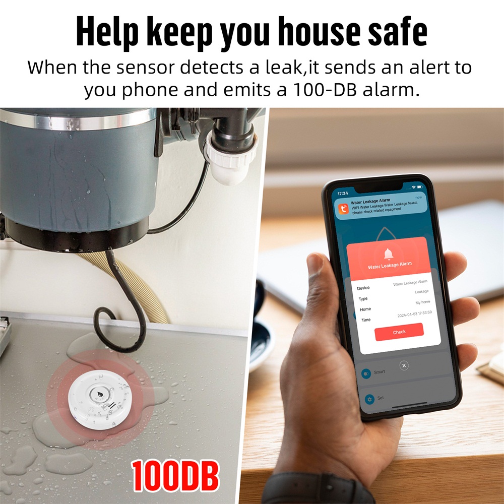 スマート漏水検知器,水位センサー,家庭用警報システム,Tuy - Smart Home Ecosystems のレビューと価格
