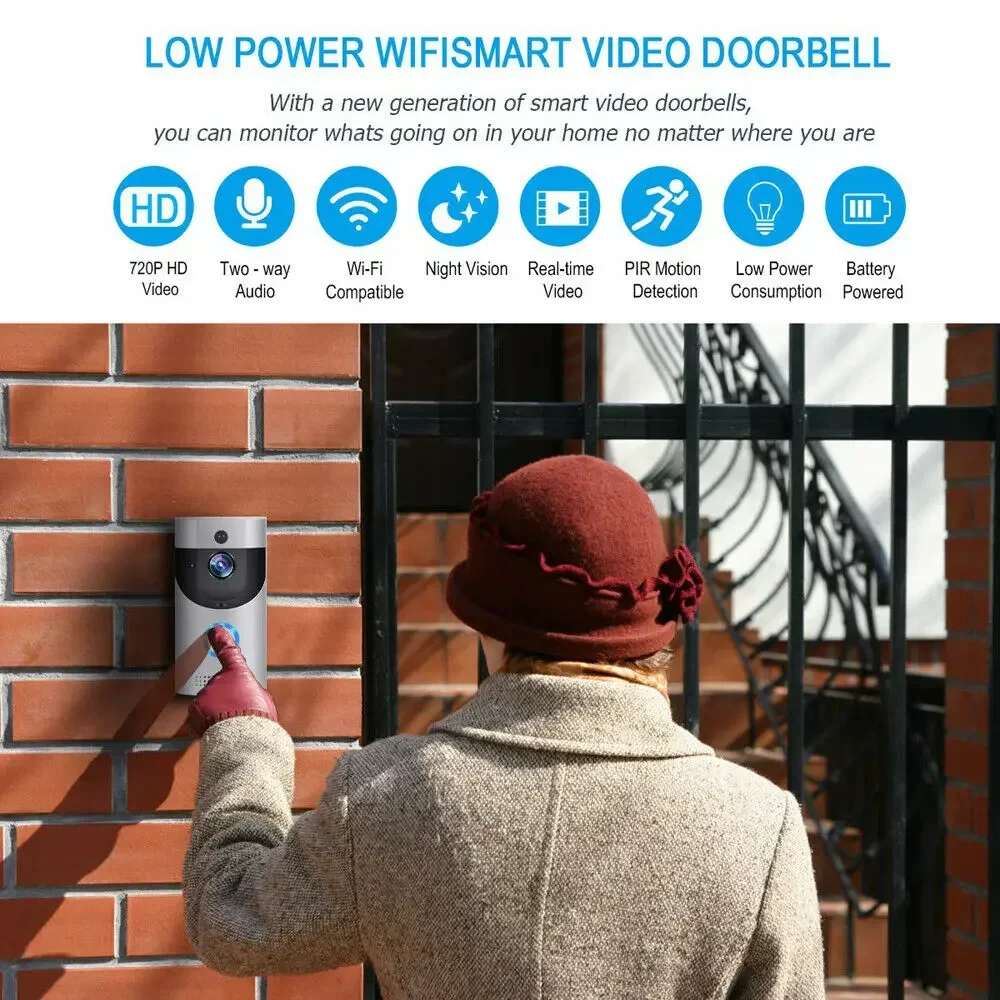 720P HDスマートホーム対応、ワイヤレスWi-Fiドアベ - Smart Home Video Doorbell Enhanced Security With Smart Doorbell のレビューと価格