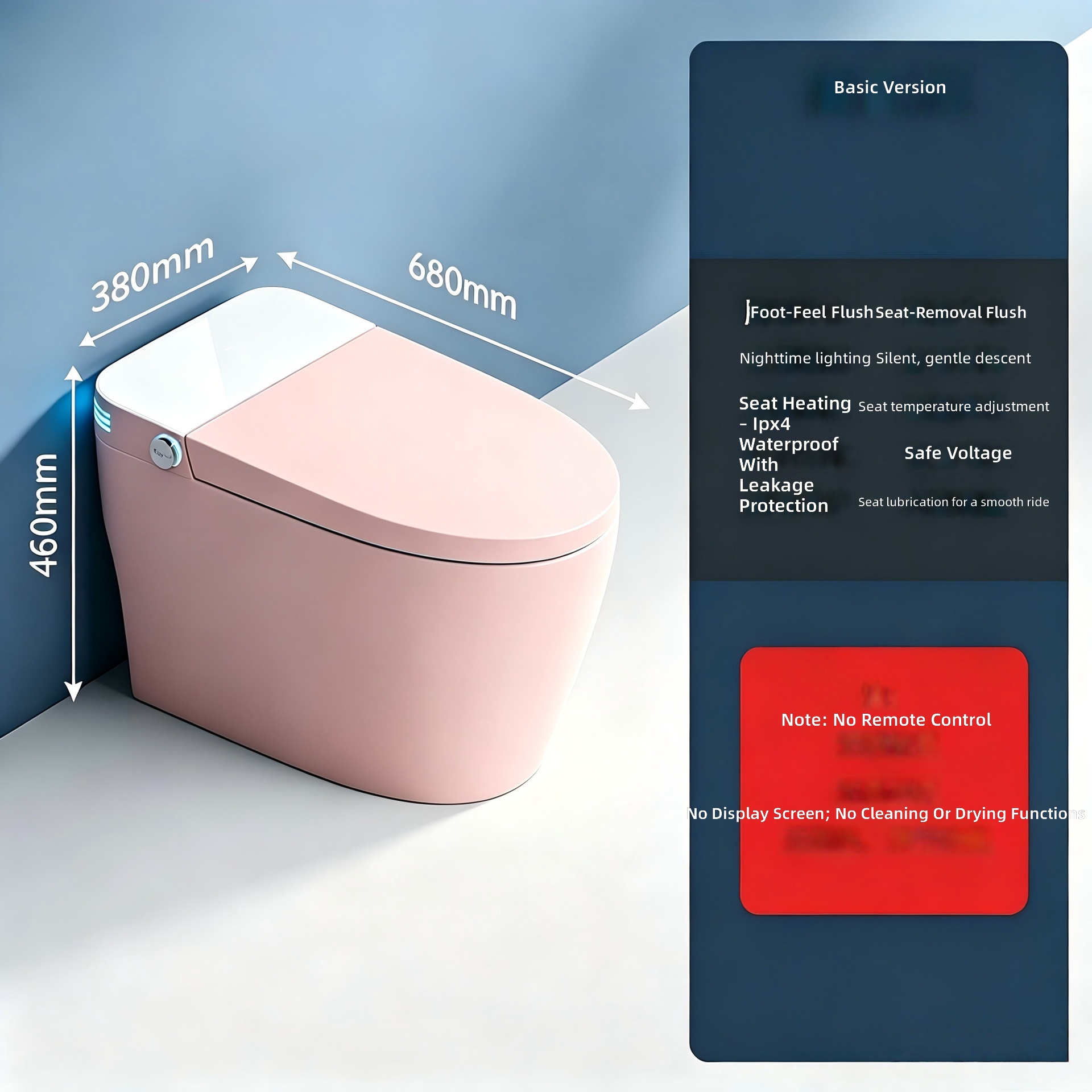 スマートトイレ、ピンク、オールインワン自動、水圧制限なし、サ - Smart Home のレビューと価格