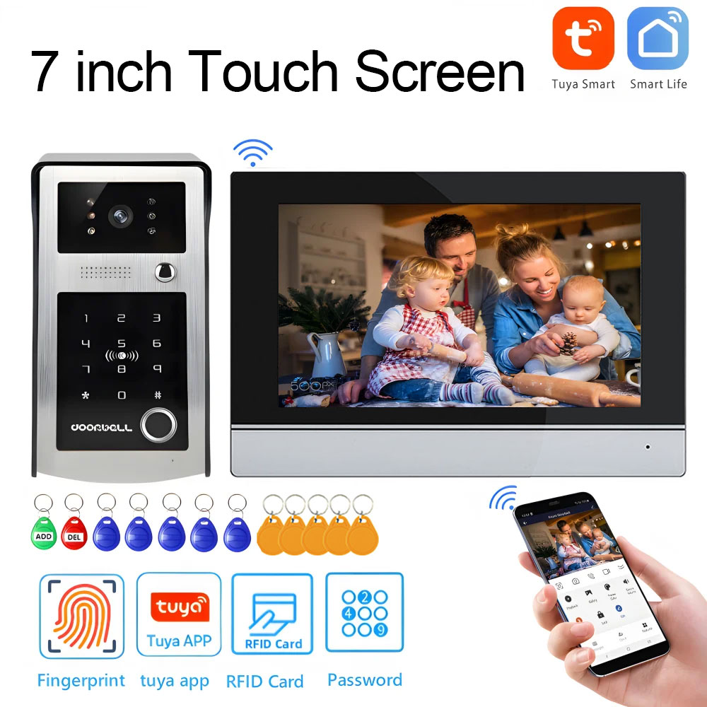 Wifi Tuya 7インチタッチスクリーンWifiビデオド - Smart Home Video Doorbell Enhanced Security With Smart Doorbell のレビューと価格