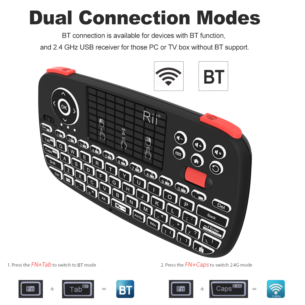 Rii I4 Mini BT ワイヤレスキーボード タッチパ - Smart Home Keyboard のレビューと価格