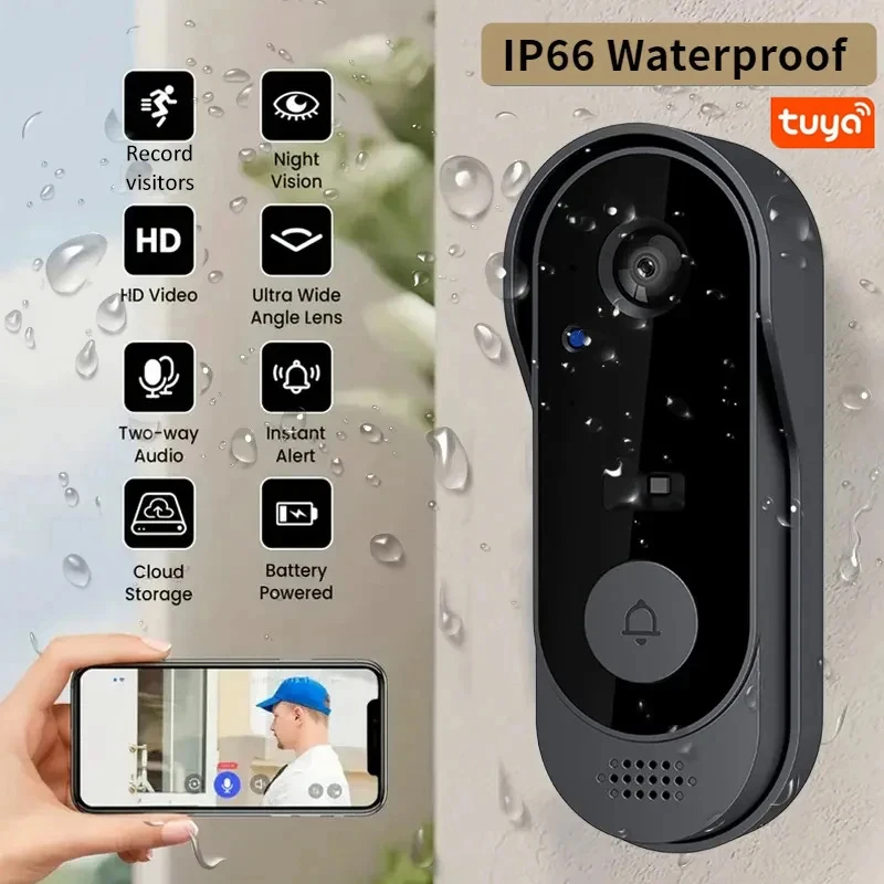 Tuya WiFi ホームスマートビデオドアベル屋外双方向  - Smart Home Video Doorbell Enhanced Security With Smart Doorbell のレビューと価格