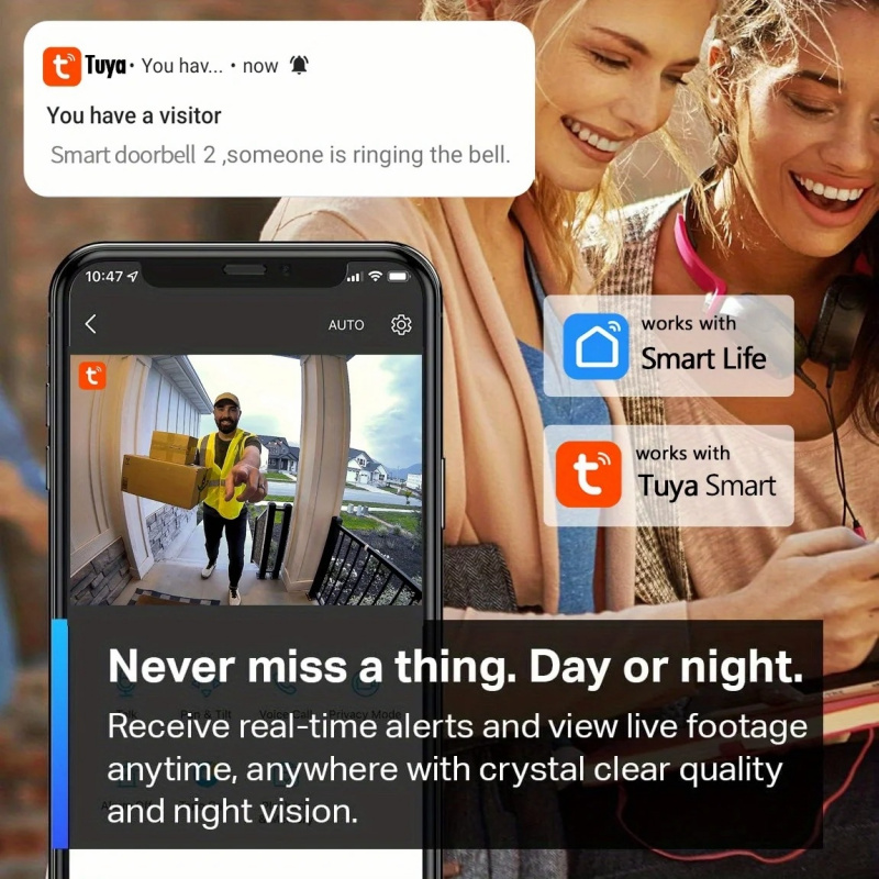 Tuya WiFi ホームスマートビデオドアベル屋外双方向  - Smart Home Video Doorbell Enhanced Security With Smart Doorbell のレビューと価格